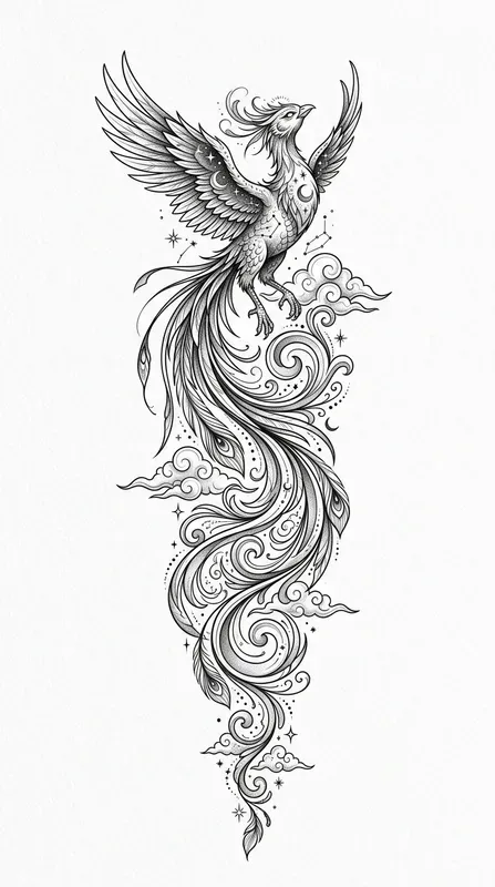 Premium Tattoo Flash Art Elegant Verticals