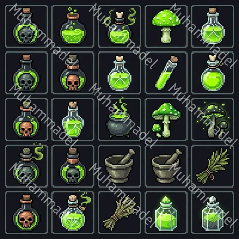 Fantasy Pixel Art Potion Alchemy Assets