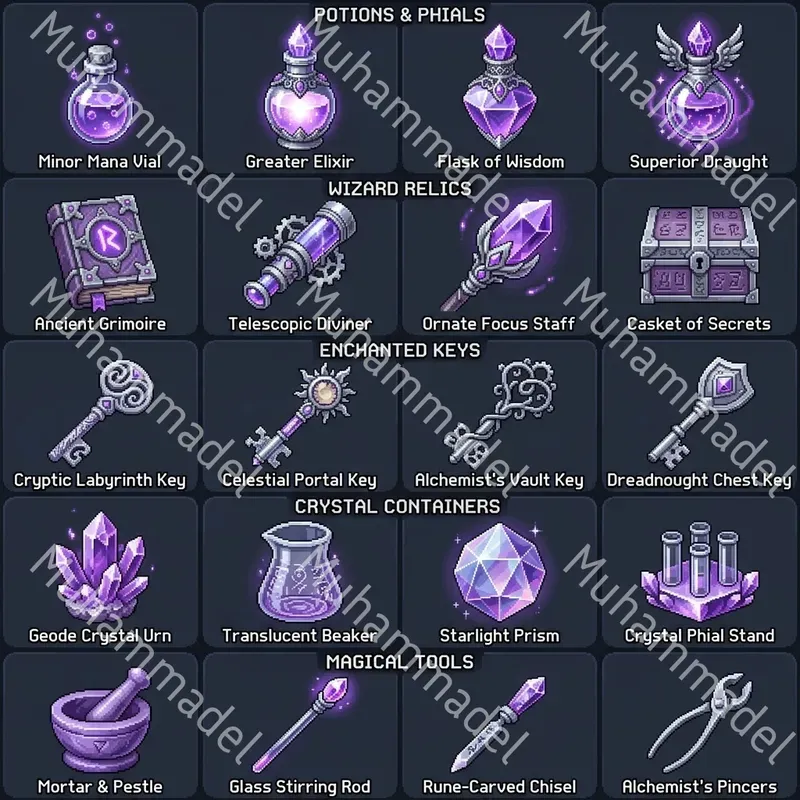 Fantasy Pixel Art Potion Alchemy Assets