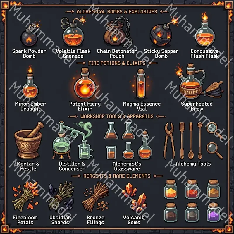 Fantasy Pixel Art Potion Alchemy Assets