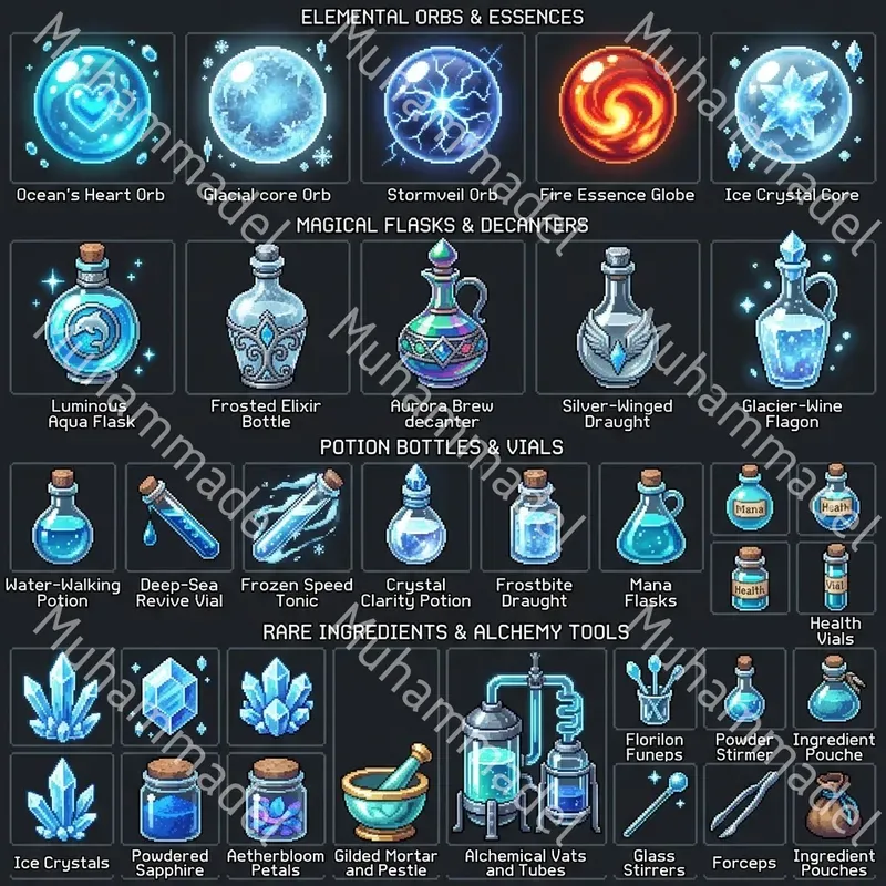 Fantasy Pixel Art Potion Alchemy Assets
