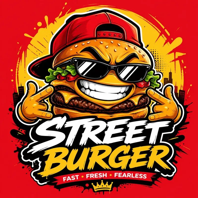 Street Food Mascot Logo Generator