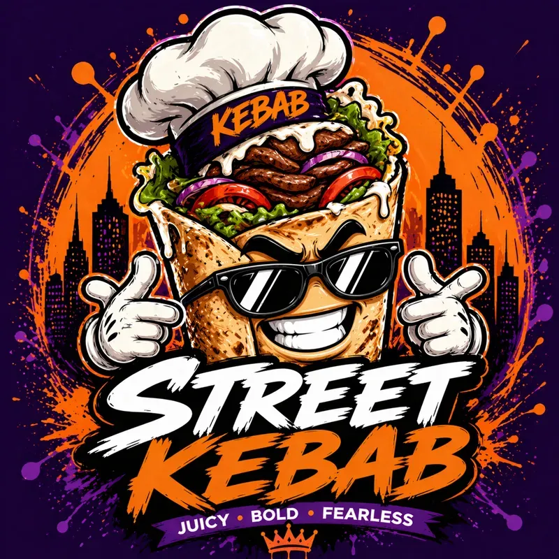 Street Food Mascot Logo Generator