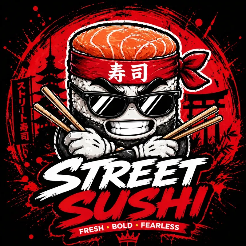 Street Food Mascot Logo Generator