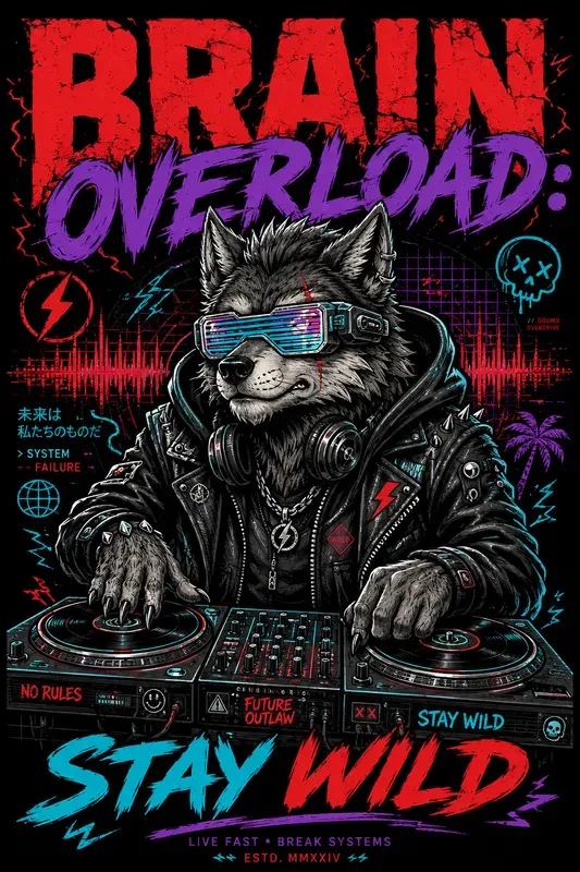 Cyber Glitch Streetwear Tee Designs