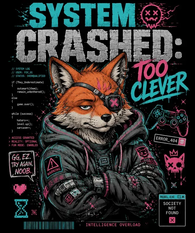 Cyber Glitch Streetwear Tee Designs