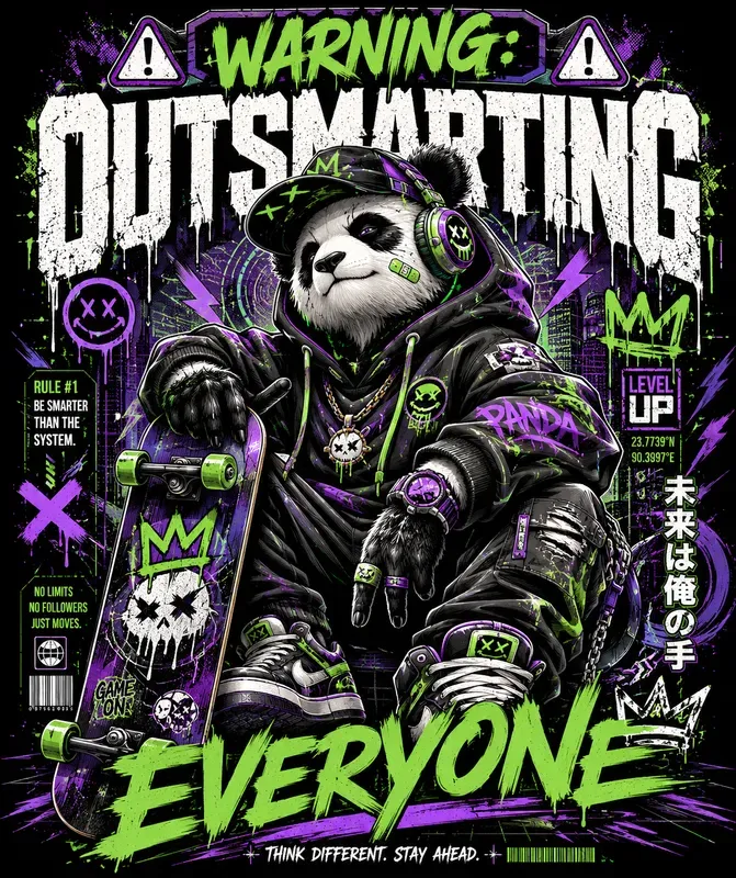 Cyber Glitch Streetwear Tee Designs