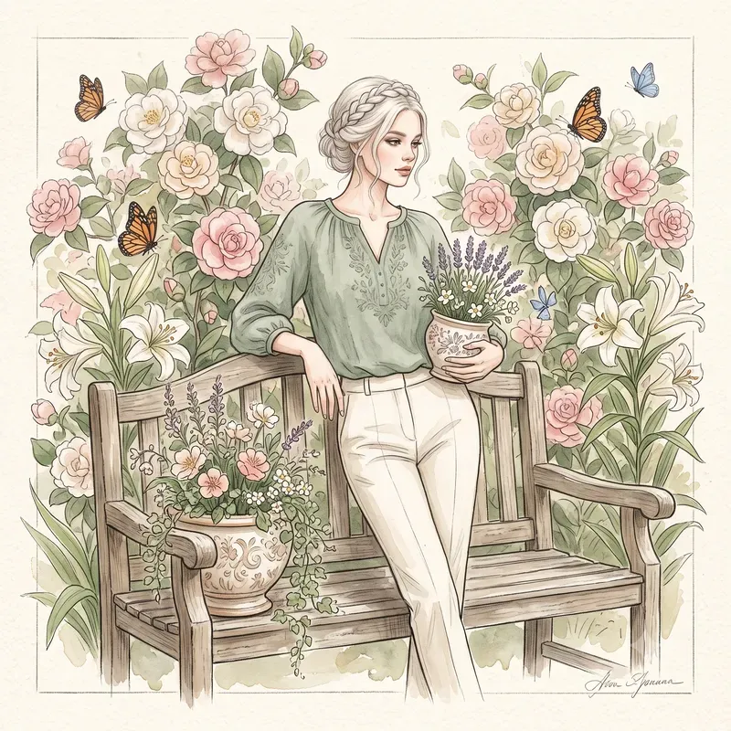 Elegant Vintage Watercolor Floral Girls