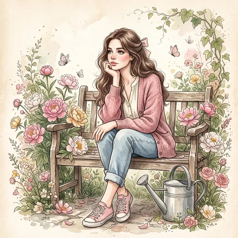 Elegant Vintage Watercolor Floral Girls