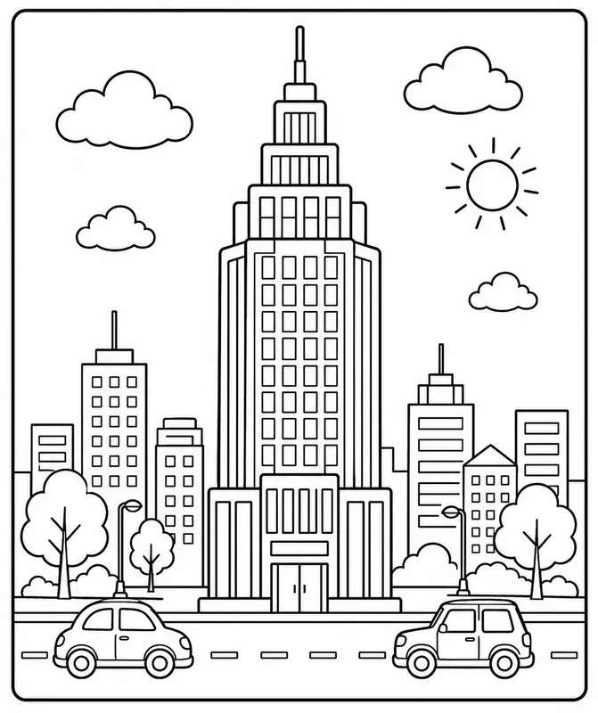 City Life Coloring Book Pages