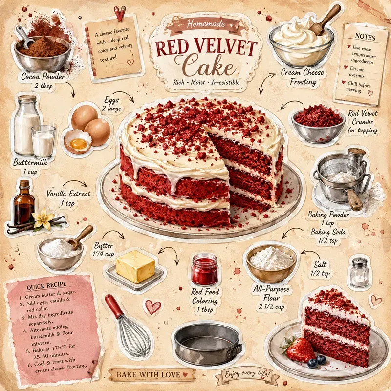 Illustrated Cake Recipe Stickers