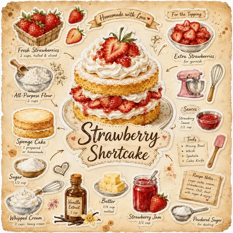 Illustrated Cake Recipe Stickers