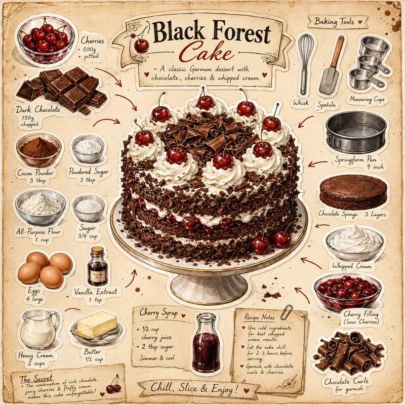 Illustrated Cake Recipe Stickers