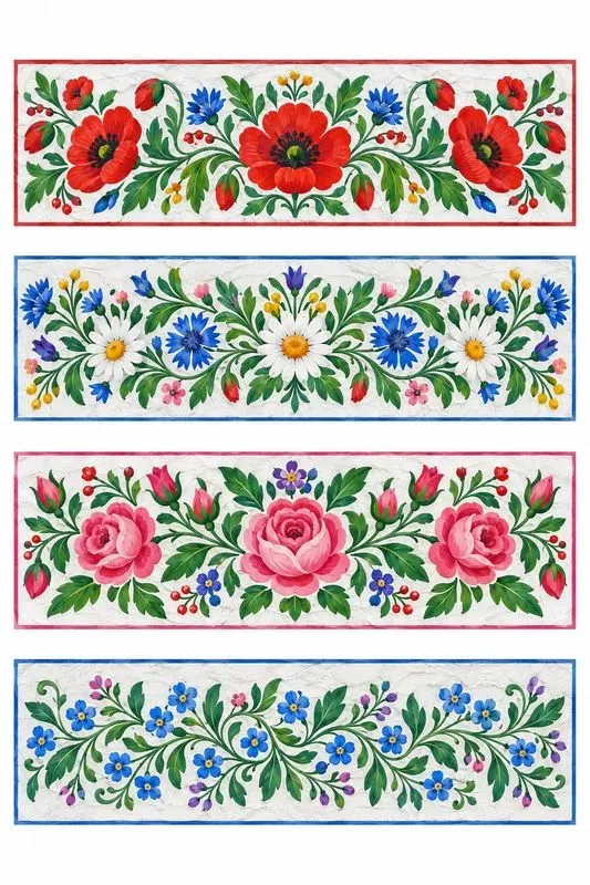 Polish Zalipie Painted Flower Sheets