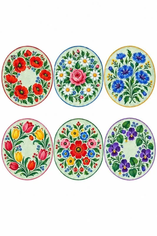 Polish Zalipie Painted Flower Sheets