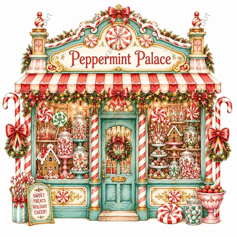 Vintage Christmas Shop Window Cliparts