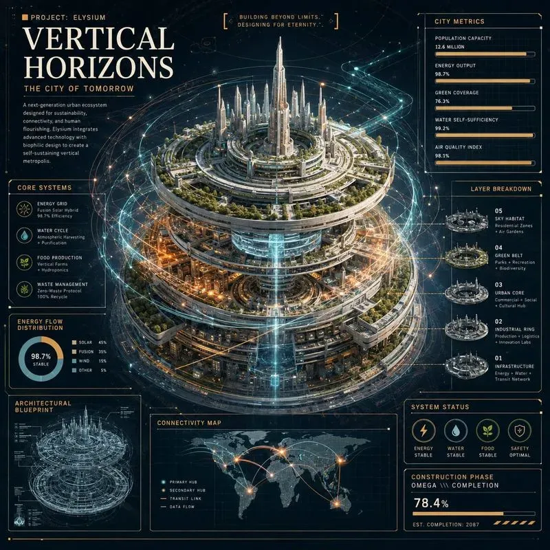 Futuristic Tech Infographic Posters
