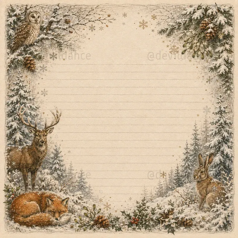 Christmas Lined Letter Writing Papers