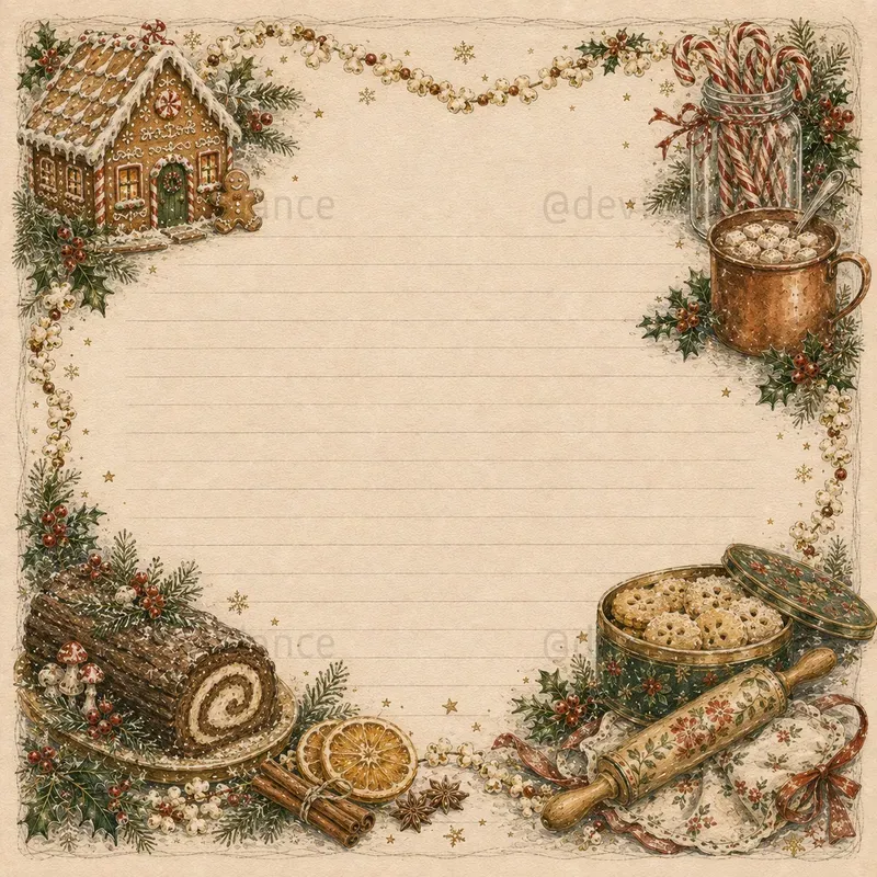 Christmas Lined Letter Writing Papers