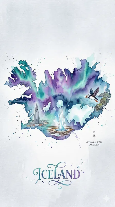 Watercolor Map Travel Posters