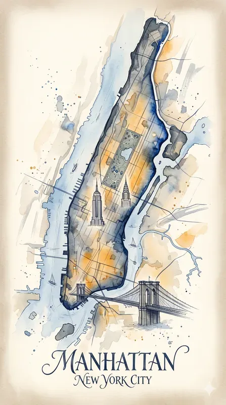 Watercolor Map Travel Posters