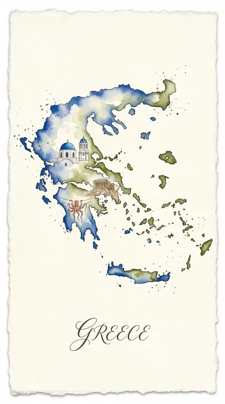 Watercolor Map Travel Posters