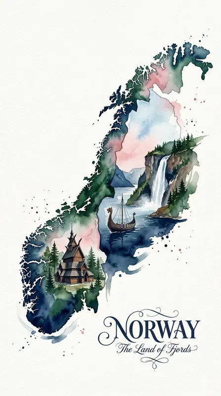 Watercolor Map Travel Posters