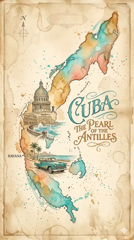 Watercolor Map Travel Posters