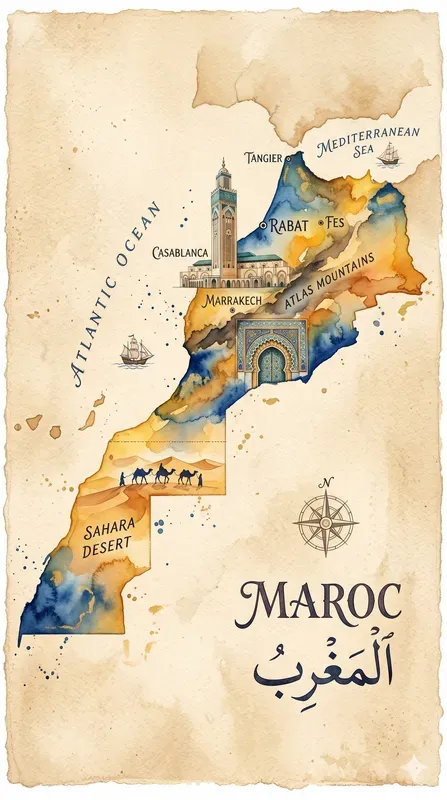 Watercolor Map Travel Posters
