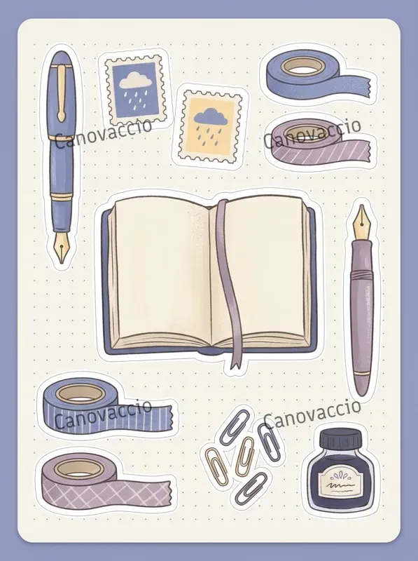 Pastel Gouache Planner Sticker Sheets