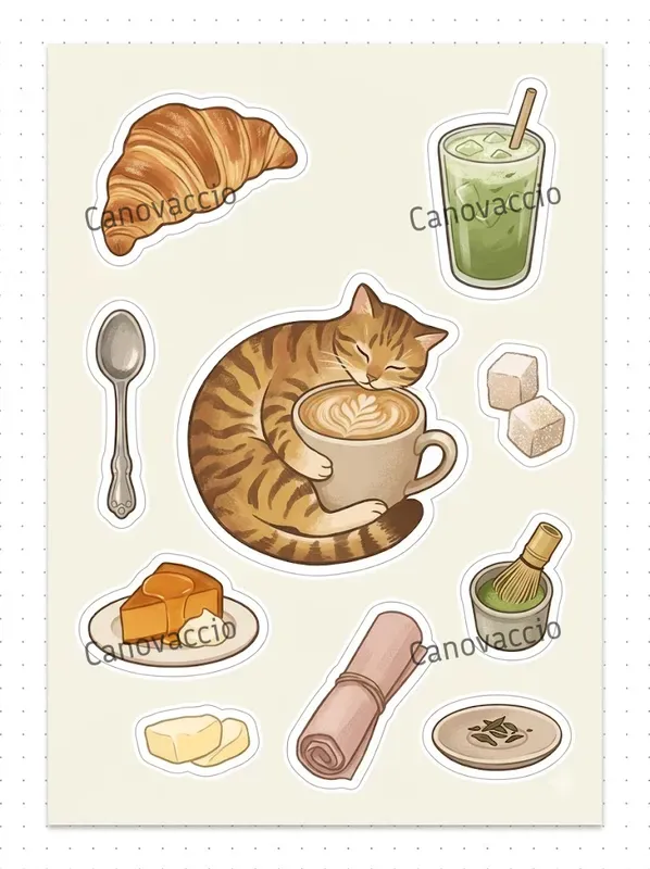 Pastel Gouache Planner Sticker Sheets