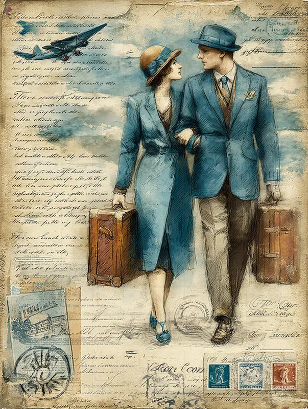 1930s Vintage Travel Illustration Art