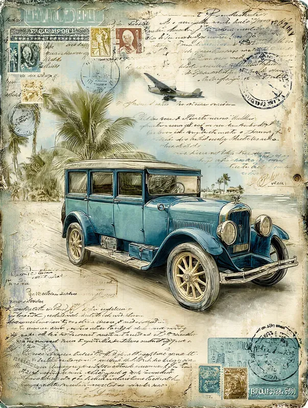 1930s Vintage Travel Illustration Art