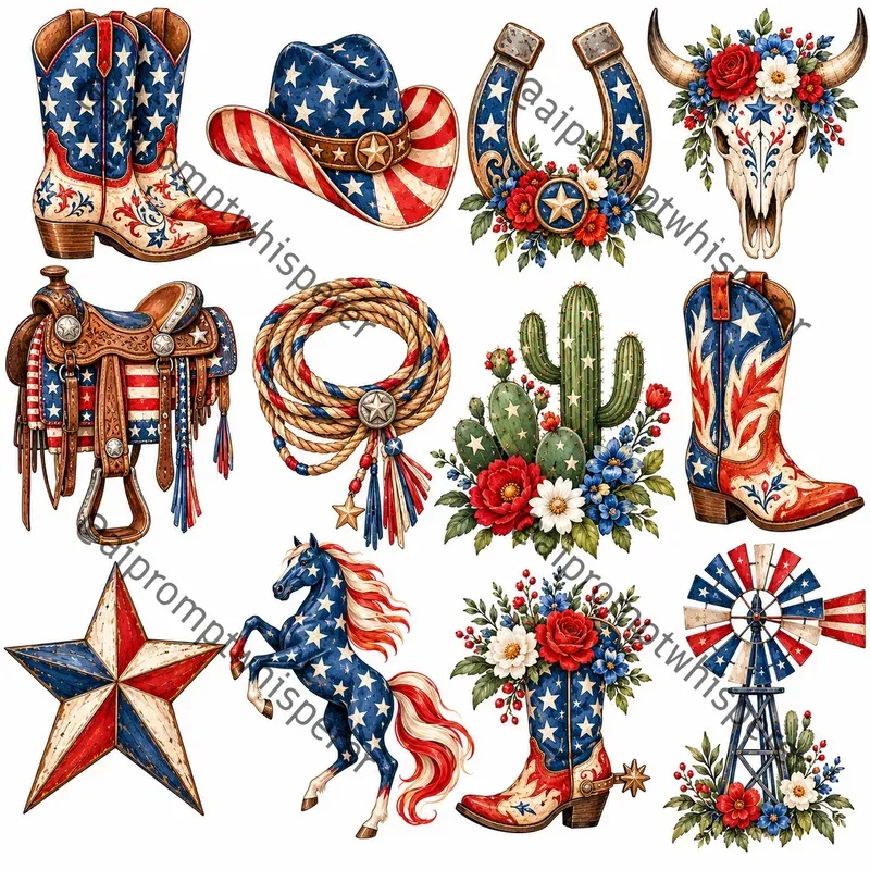 Patriotic Red White Blue Clipart 4 Etsy