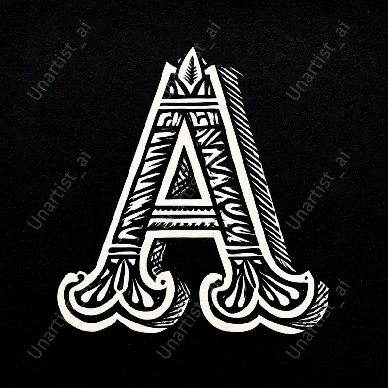 Afro Inspired Woodcut Letterform Art