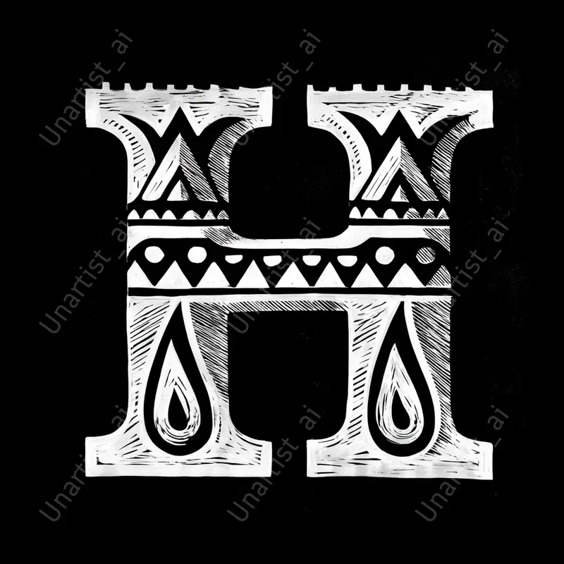 Afro Inspired Woodcut Letterform Art
