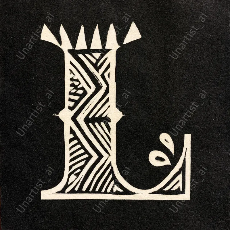 Afro Inspired Woodcut Letterform Art