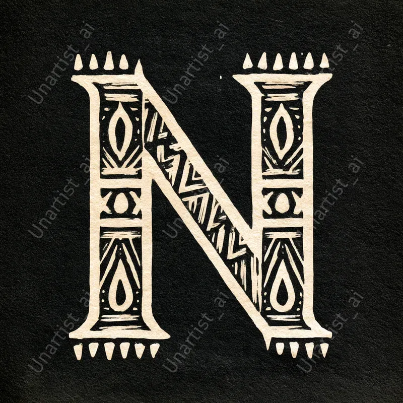 Afro Inspired Woodcut Letterform Art
