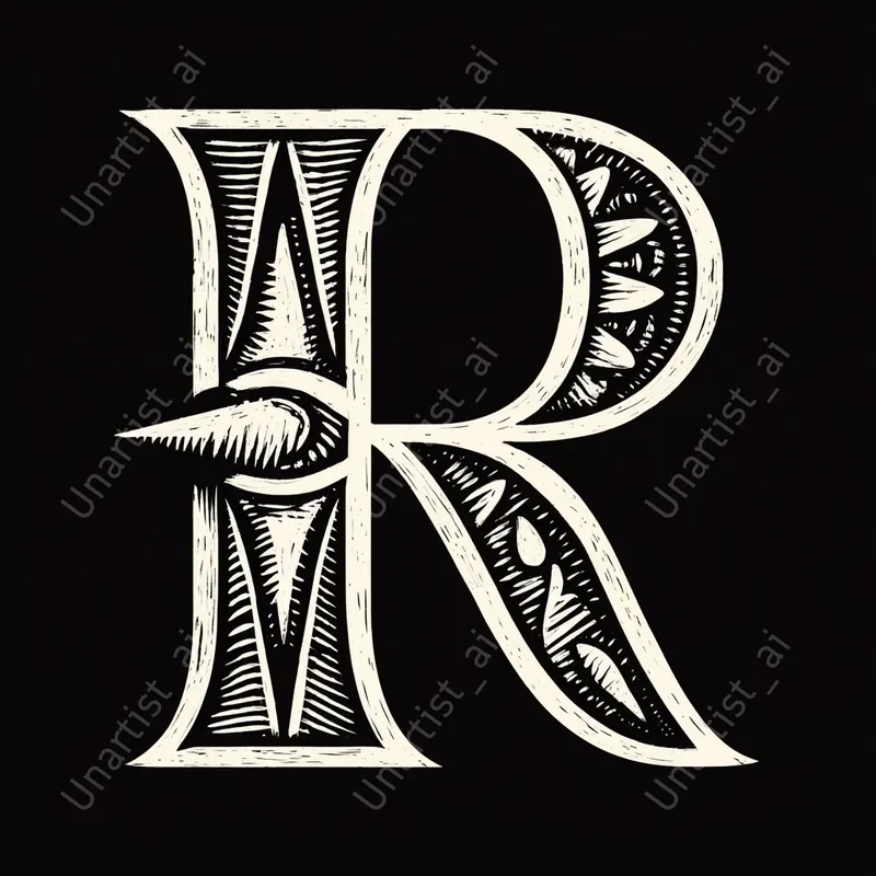 Afro Inspired Woodcut Letterform Art