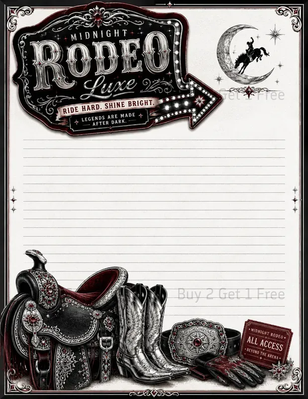Cowgirl Decorative Lined Writing Papers