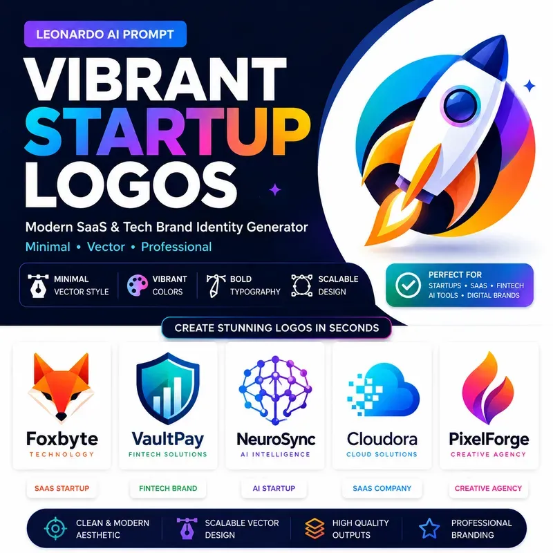 Vibrant Startup Logos
