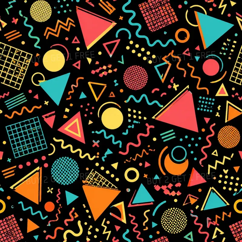 Neon Memphis Tales Ultimate 80s Patterns