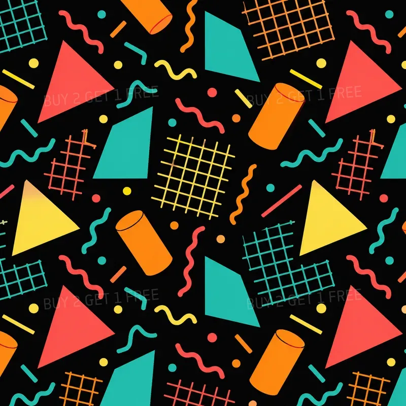Neon Memphis Tales Ultimate 80s Patterns