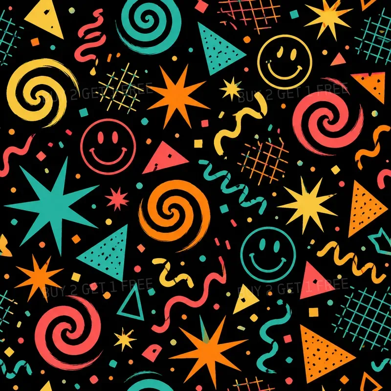 Neon Memphis Tales Ultimate 80s Patterns