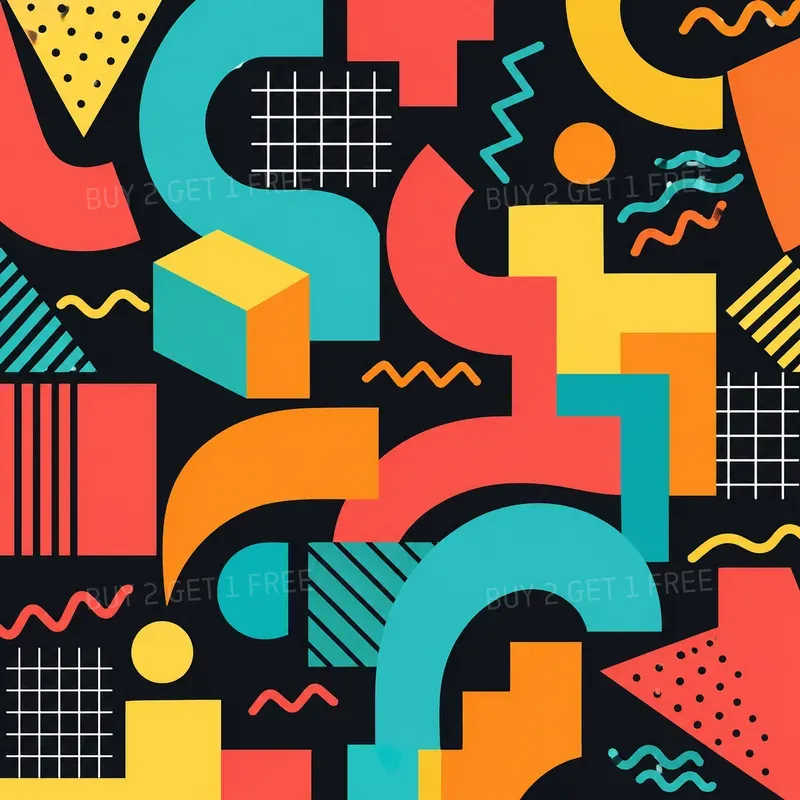 Neon Memphis Tales Ultimate 80s Patterns