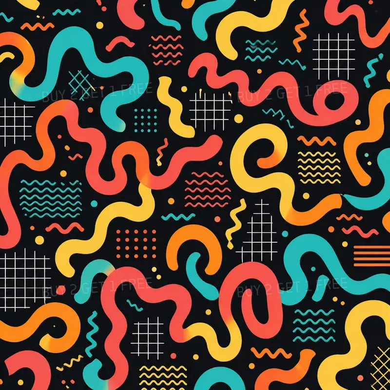 Neon Memphis Tales Ultimate 80s Patterns