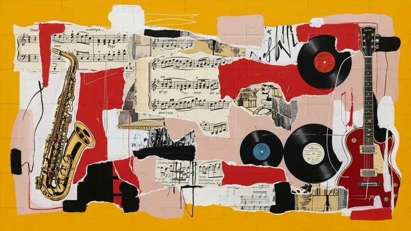 Mixed Media Collages On Yellow