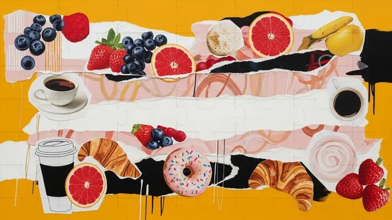 Mixed Media Collages On Yellow
