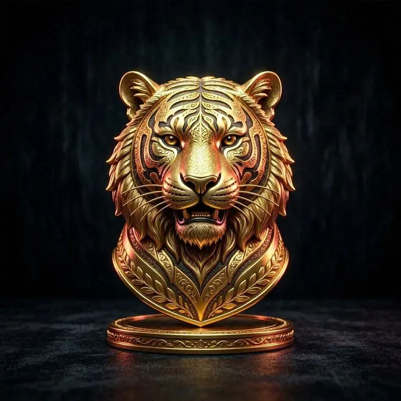 3D Golden Metallic Emblem Logos