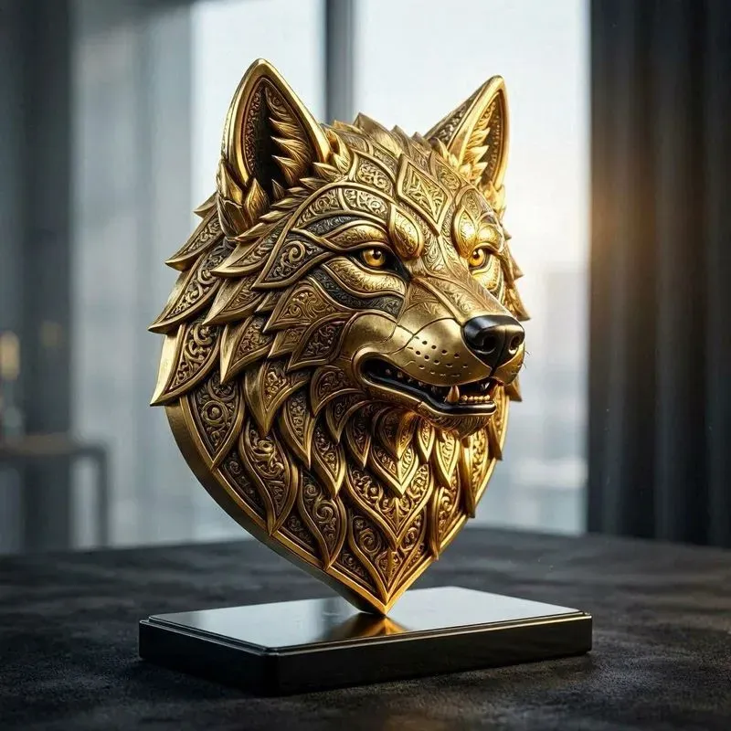 3D Golden Metallic Emblem Logos